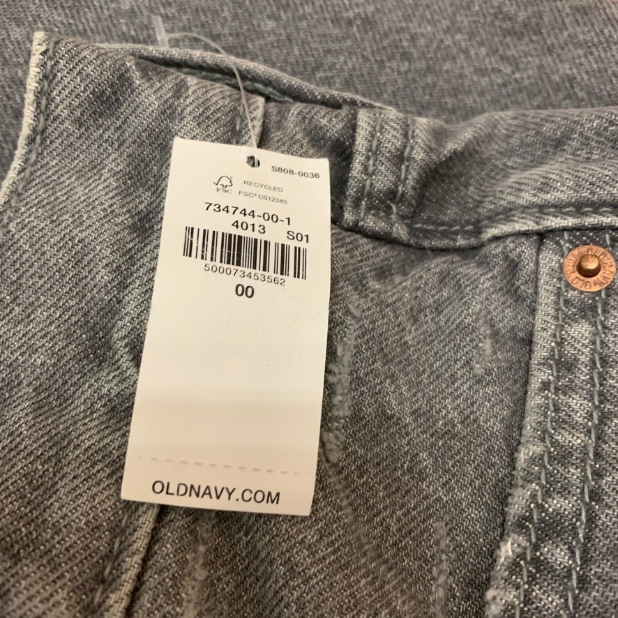 NWT Old Navy Jeans Womens Size 00 Gray Sky-Hi Straight