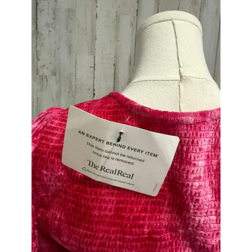 LoveShackFancy Evan Pink Tie Dye Velvet Mini Dress Size Medium
