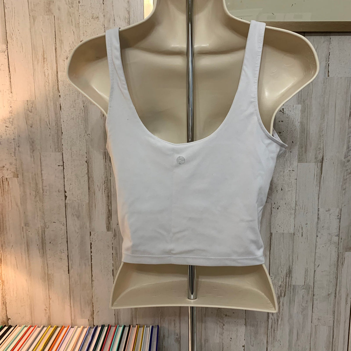 90 Degree by Reflex Grey Cropped Sports Bra Tank Size Large