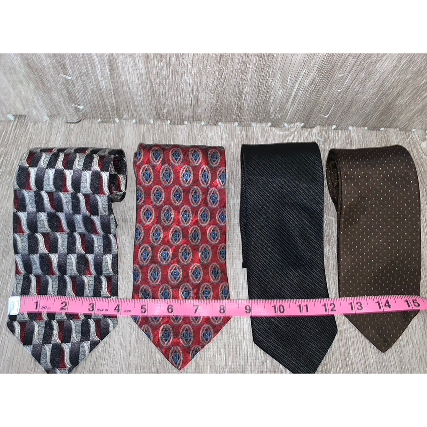 Stafford Set of 4 Men's Designer Ties Geometric Pattern Multicolor