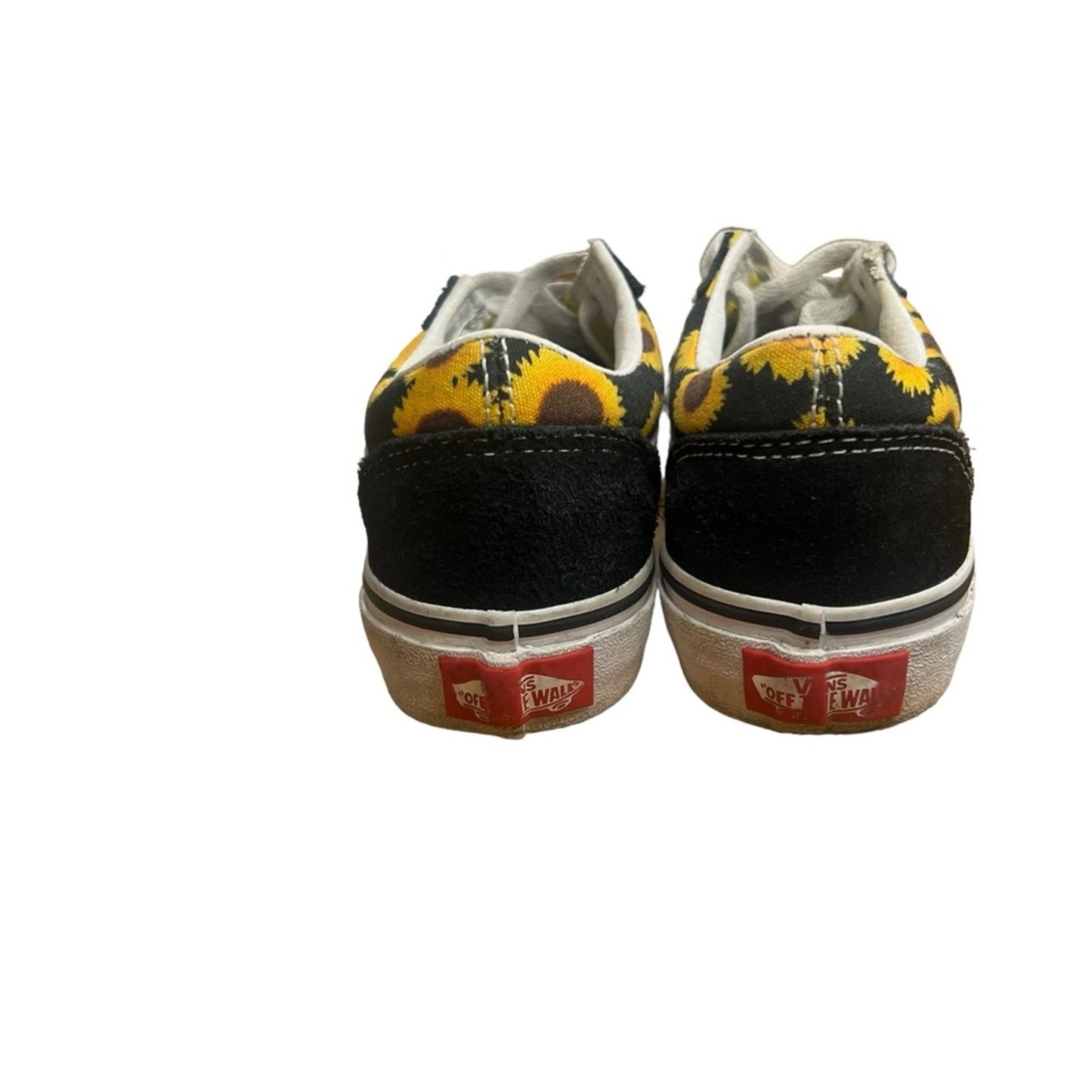 Vans Old Skool Kids Size 12 Sneaker Black Yellow Sunflower Print Low Top
