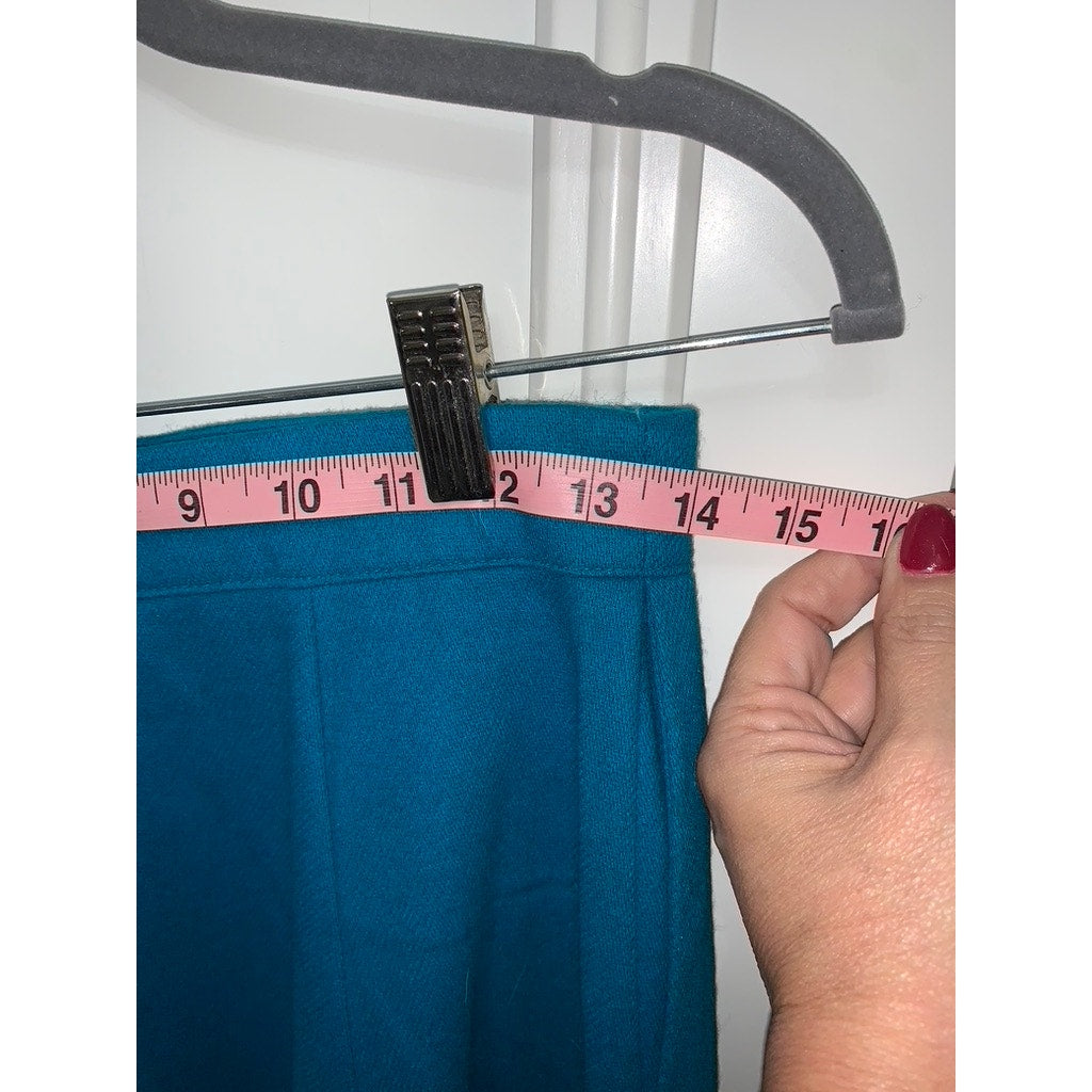 That's Me! Vintage Teal Wool Blend A-Line Midi Skirt Women’s Size 10