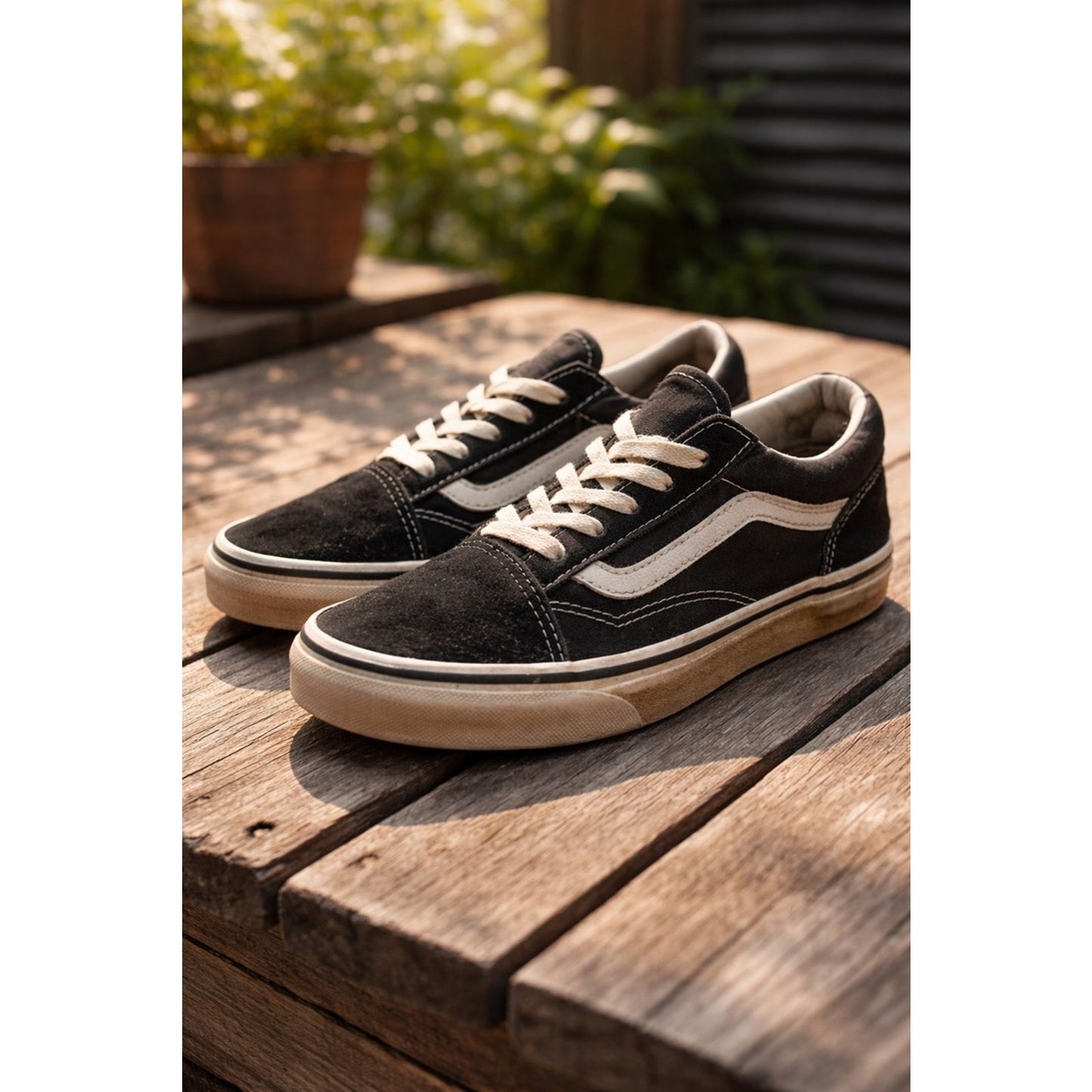 Vans Old Skool Youth Skate Shoes Black/White Low Top Sneakers US 3 Lace Up