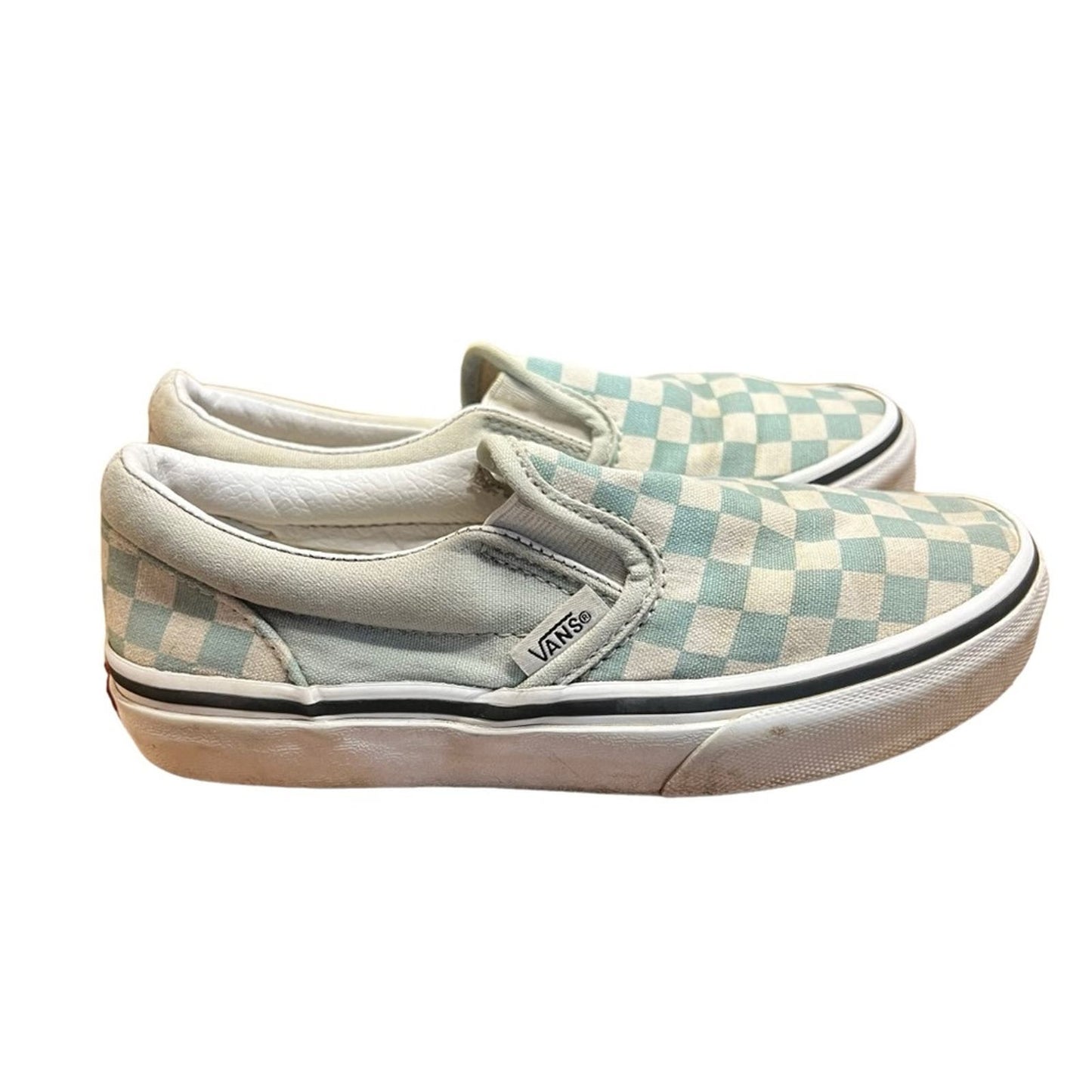 Kids Kids Classic Slip-On Checkerboard - Canal Blue / White - Kids Size 1.0