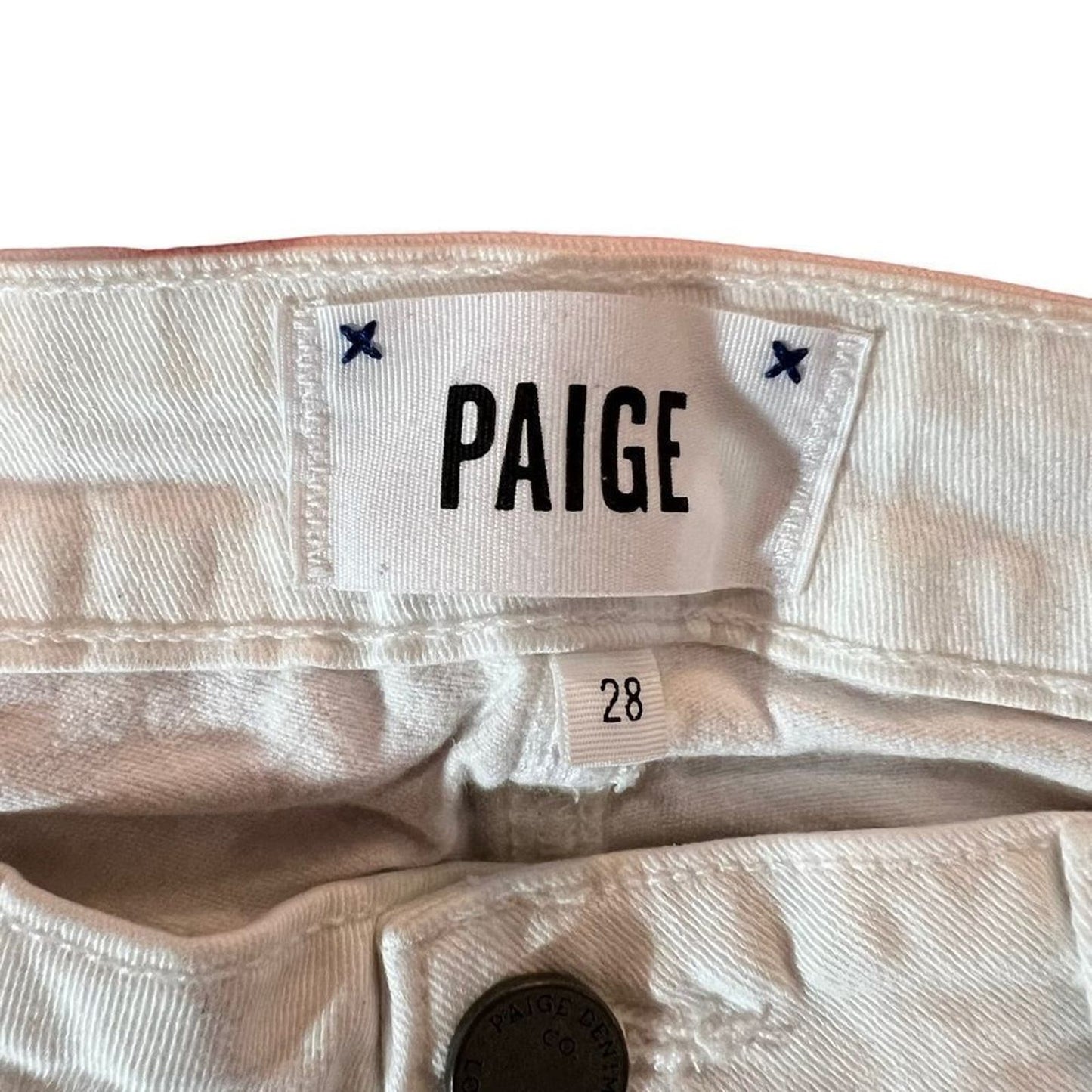 Paige White Straight Leg Jeans Size 28