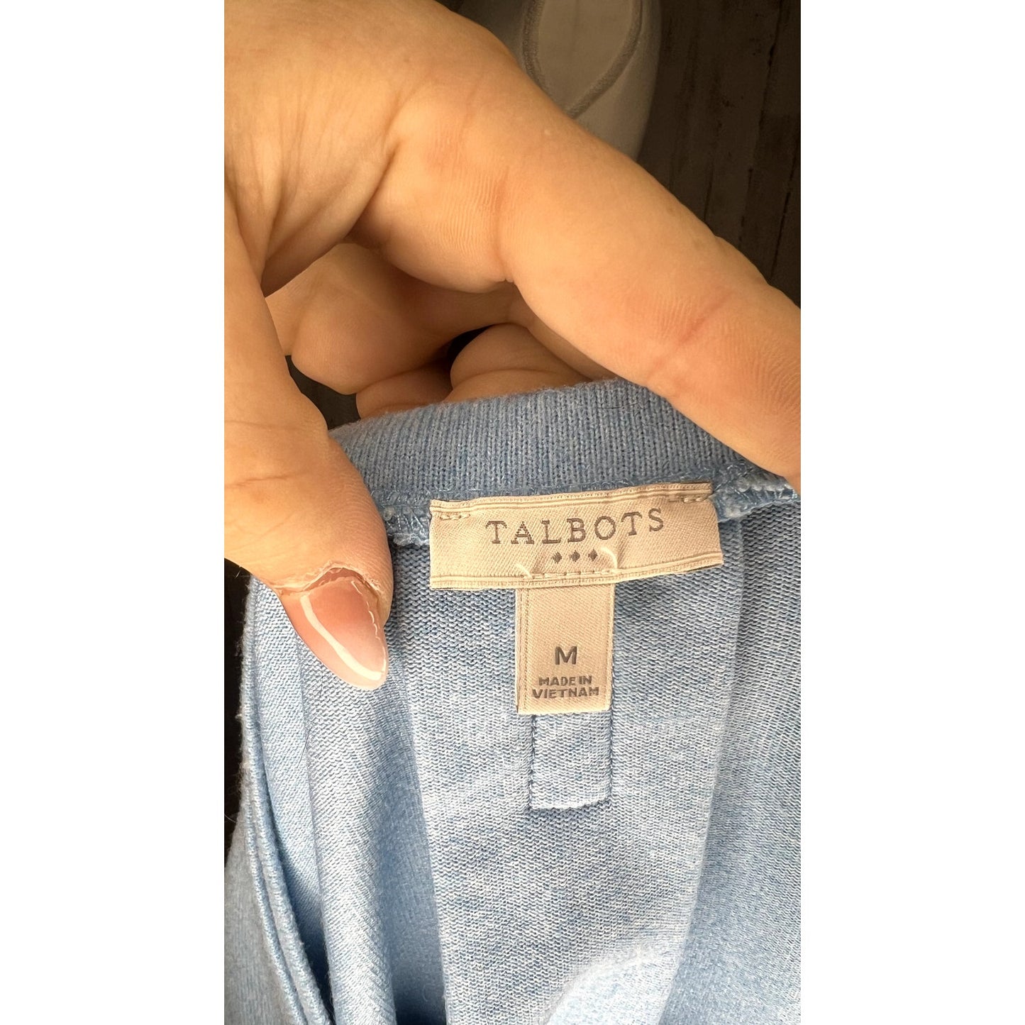 Talbots Women's Blue Size Medium Thick Long Sleeve Crew Neck Top