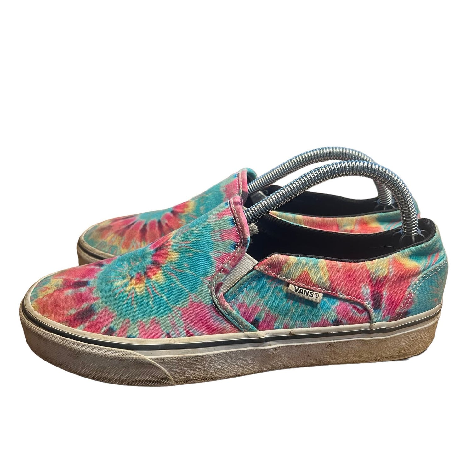 Vans Asher Slip-On Sneaker Women’s 9.5 Canvas Rainbow Tie Dye Multicolor