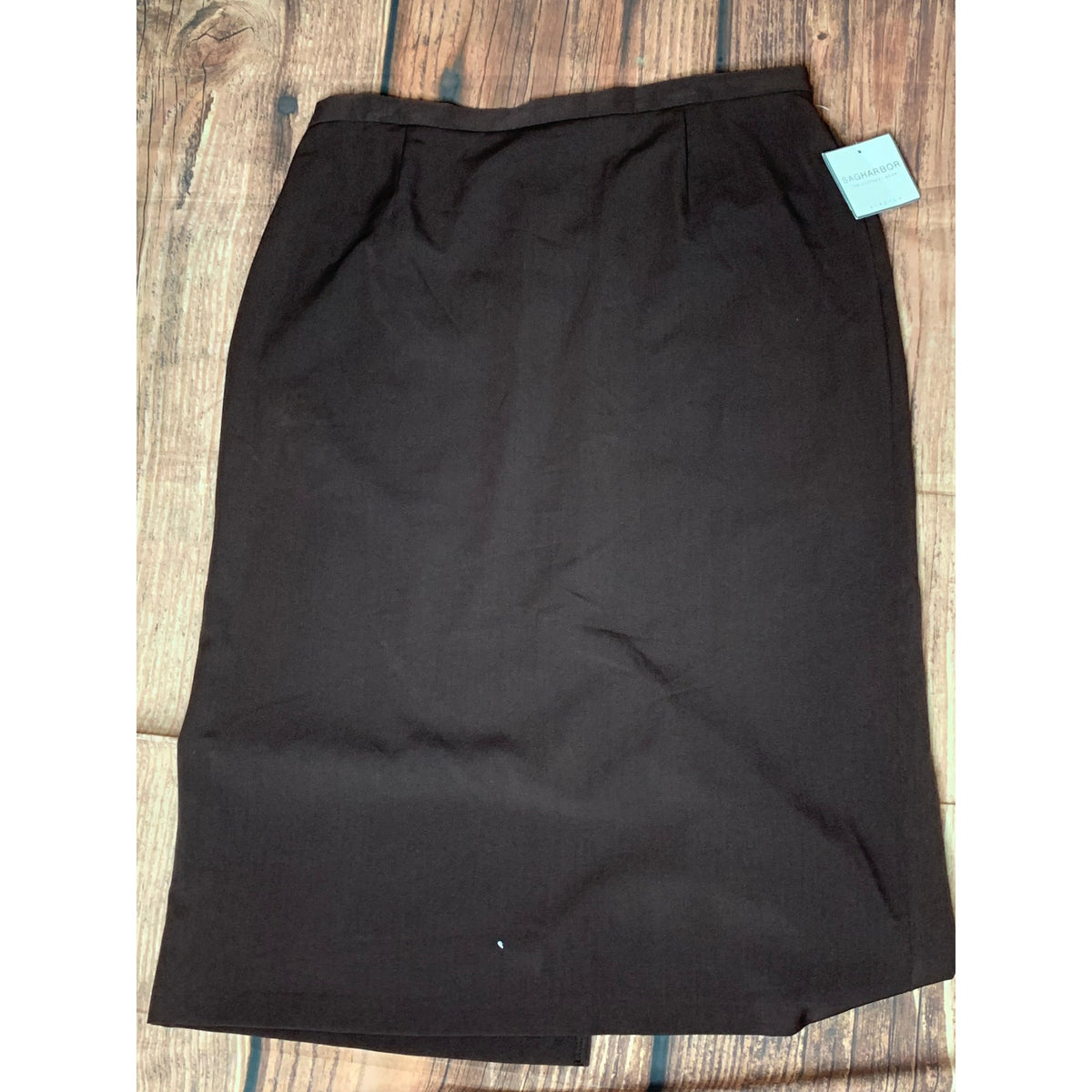 NWT Sag Harbor Skirt Womens Size 18 Brown Java Stretch Pencil Midi Pull-On