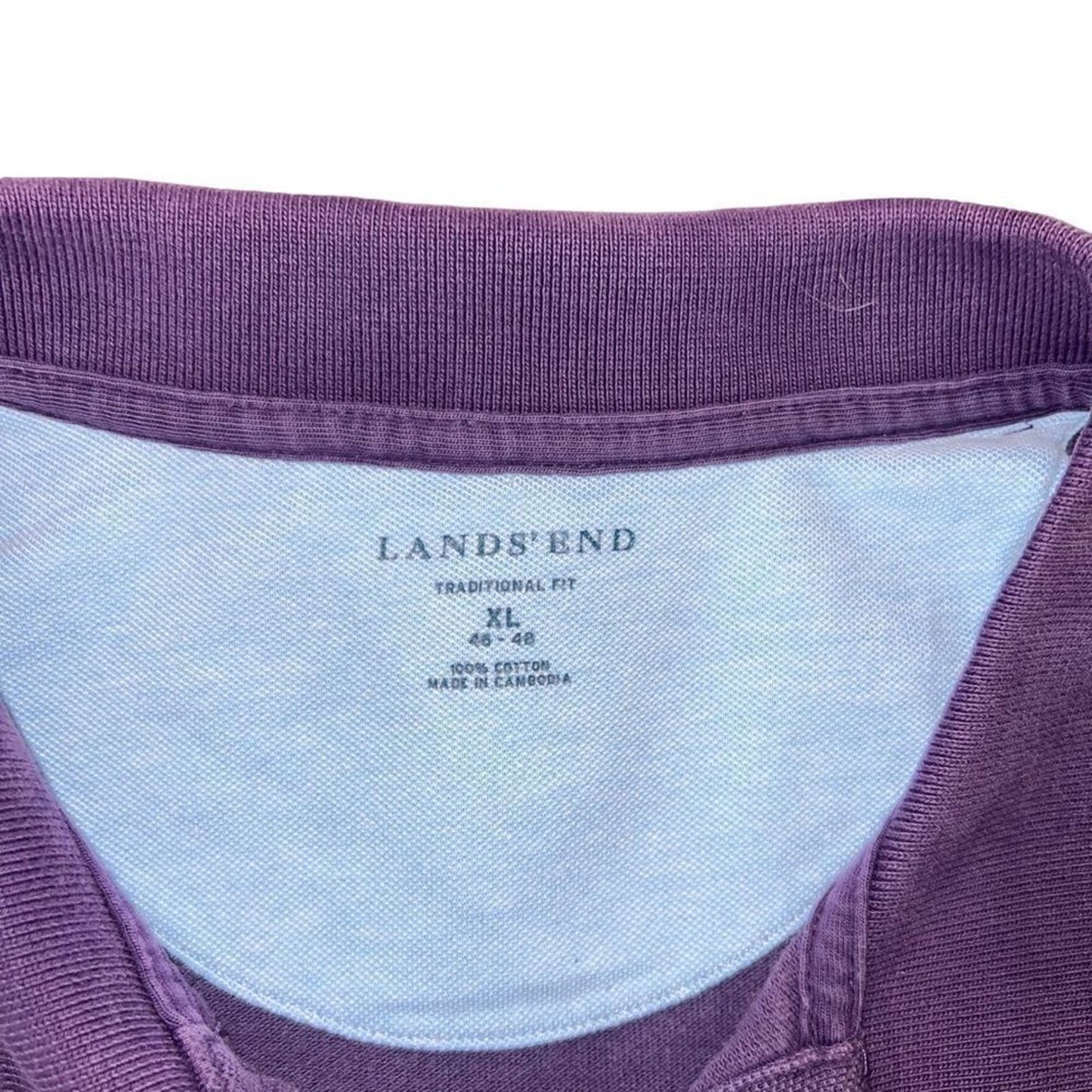 Land's End Purple Men's Polo Size XL