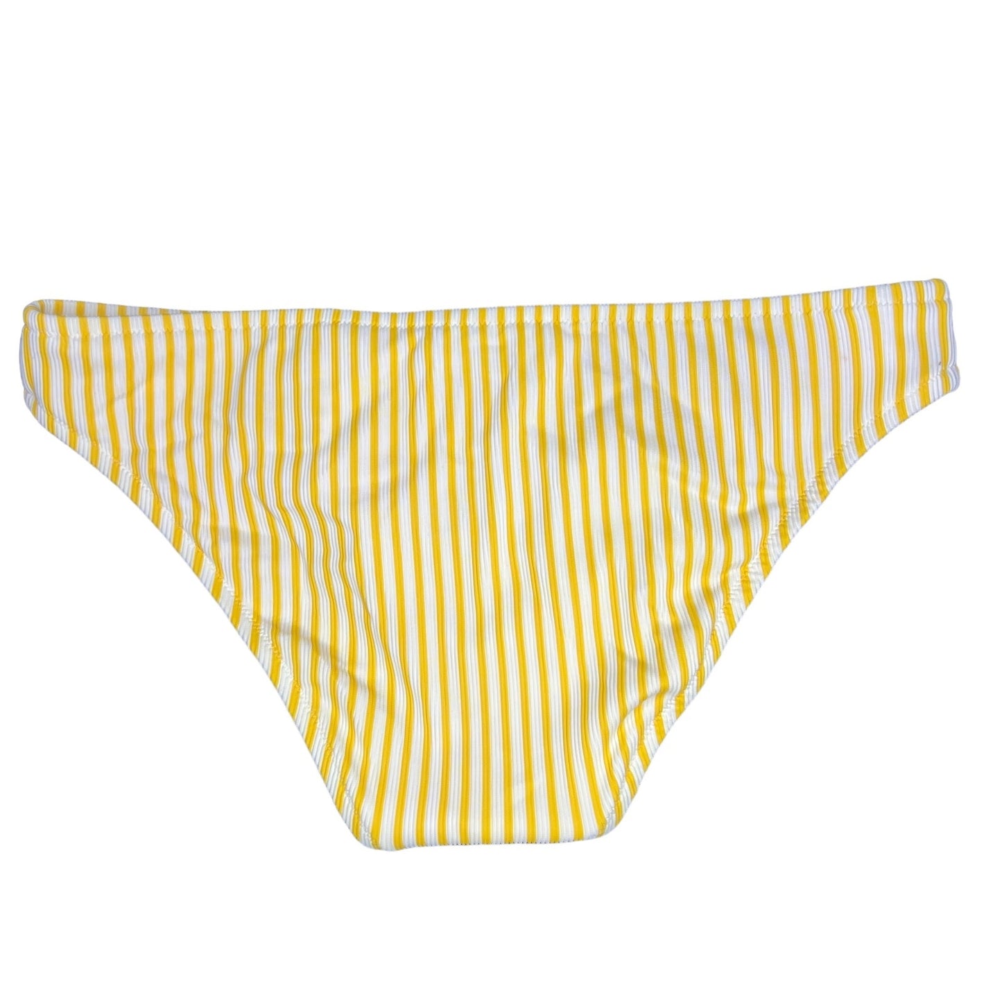 Shade & Shore Women's 32DD Yellow White Striped Bikini Top & Bottom 2 Piece Set