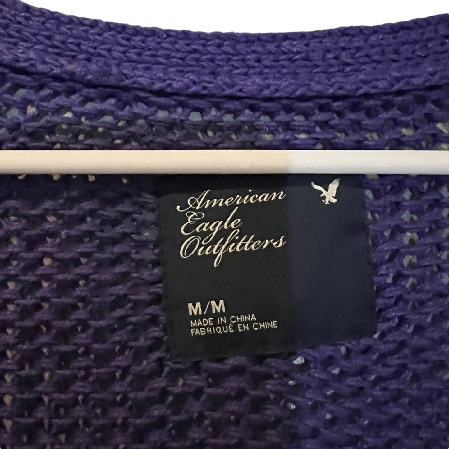 American Eagle Outfitters Cardigan Sweater Womens Medium Purple V-Neck Button