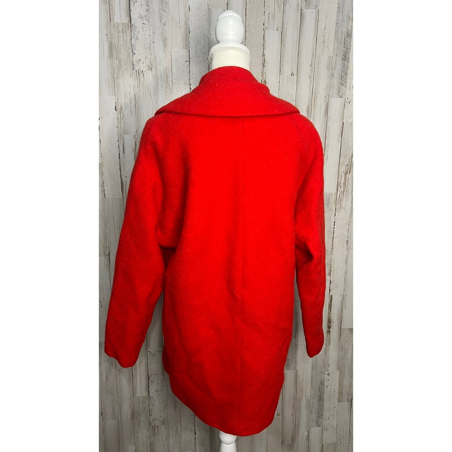 Trina Turk Women's Red Wool Overcoat Size 4 Winter Long Coat