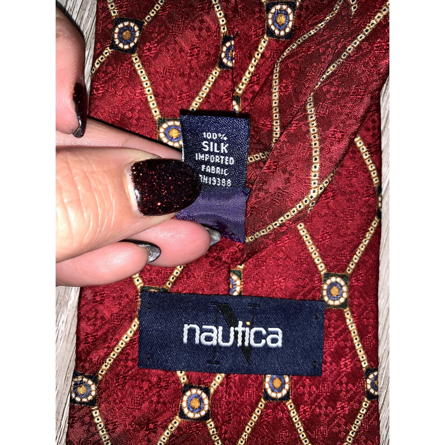 Nautica Men's Silk Tie Set 3pc Geometric Multicolor Classic Length