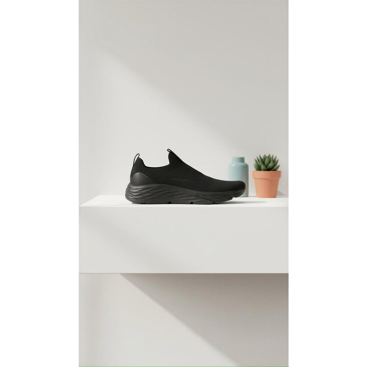 Avia Womens Slip-On Walking Sneakers Black Lightweight 7W