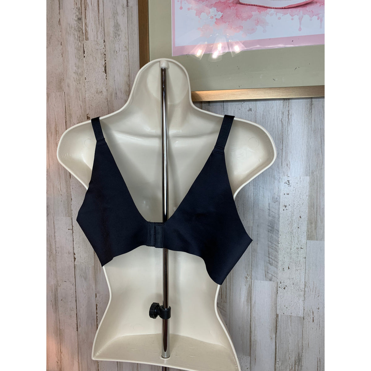 Soma Vanishing Back T-Shirt Bra Womens 38C Black Underwire Full Coverage