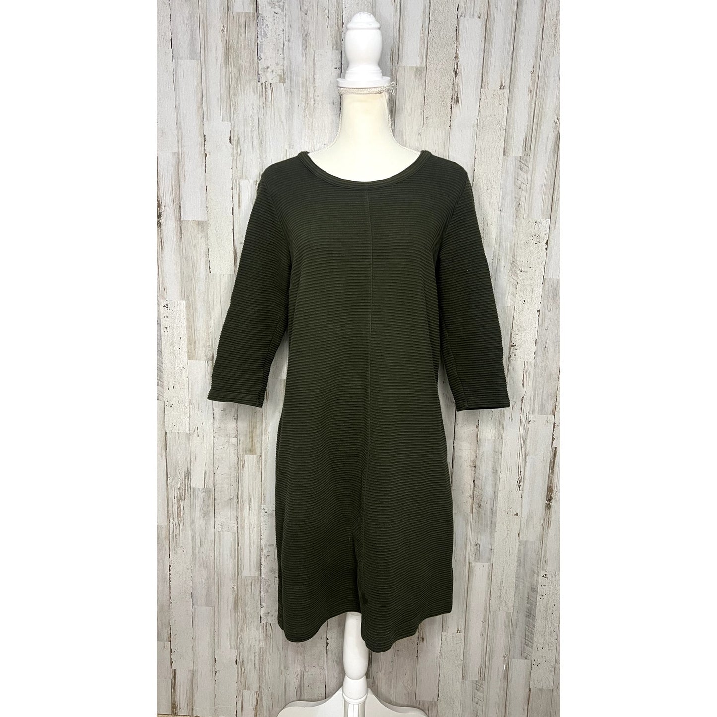 Vineyard Vines Women's Medium Green Knee Length 3/4 Sleeve Shift Dress