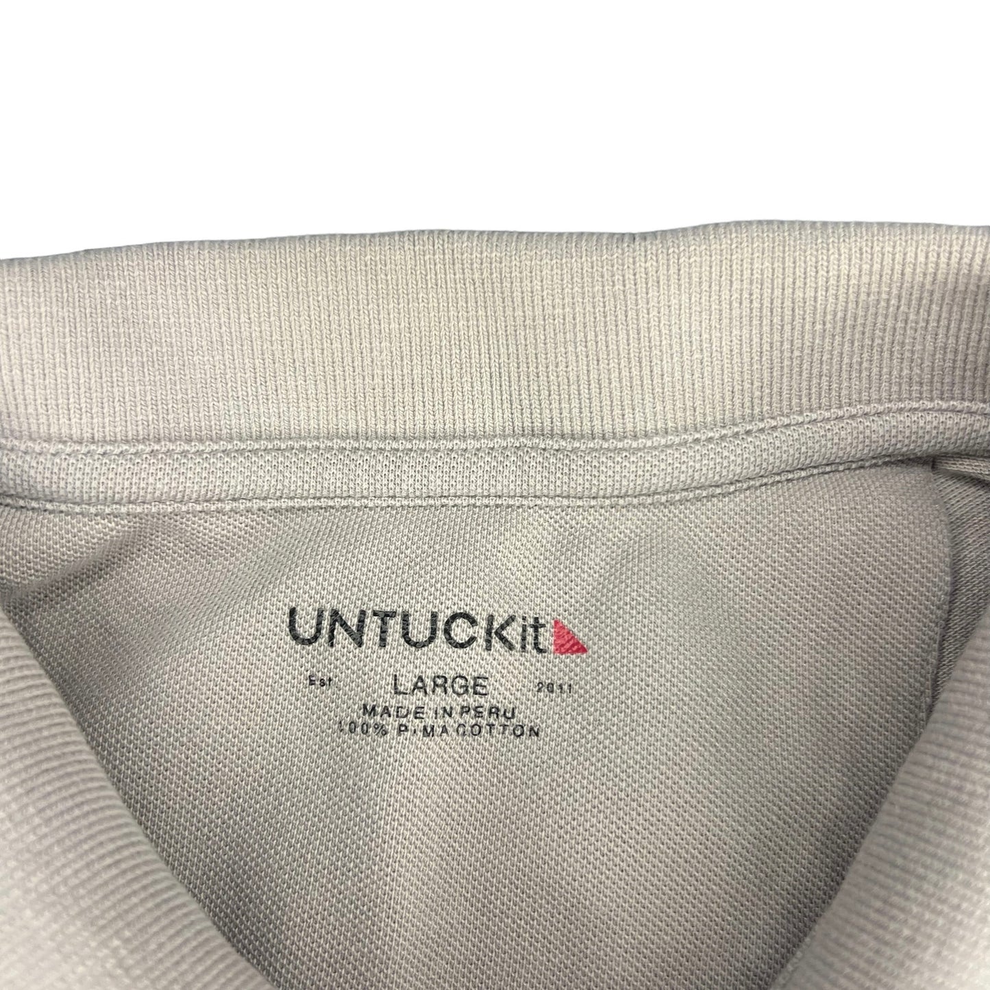 UNTUCKit Men's Size Large  Long Sleeve Polo Shirt Beige Casual Collared Top