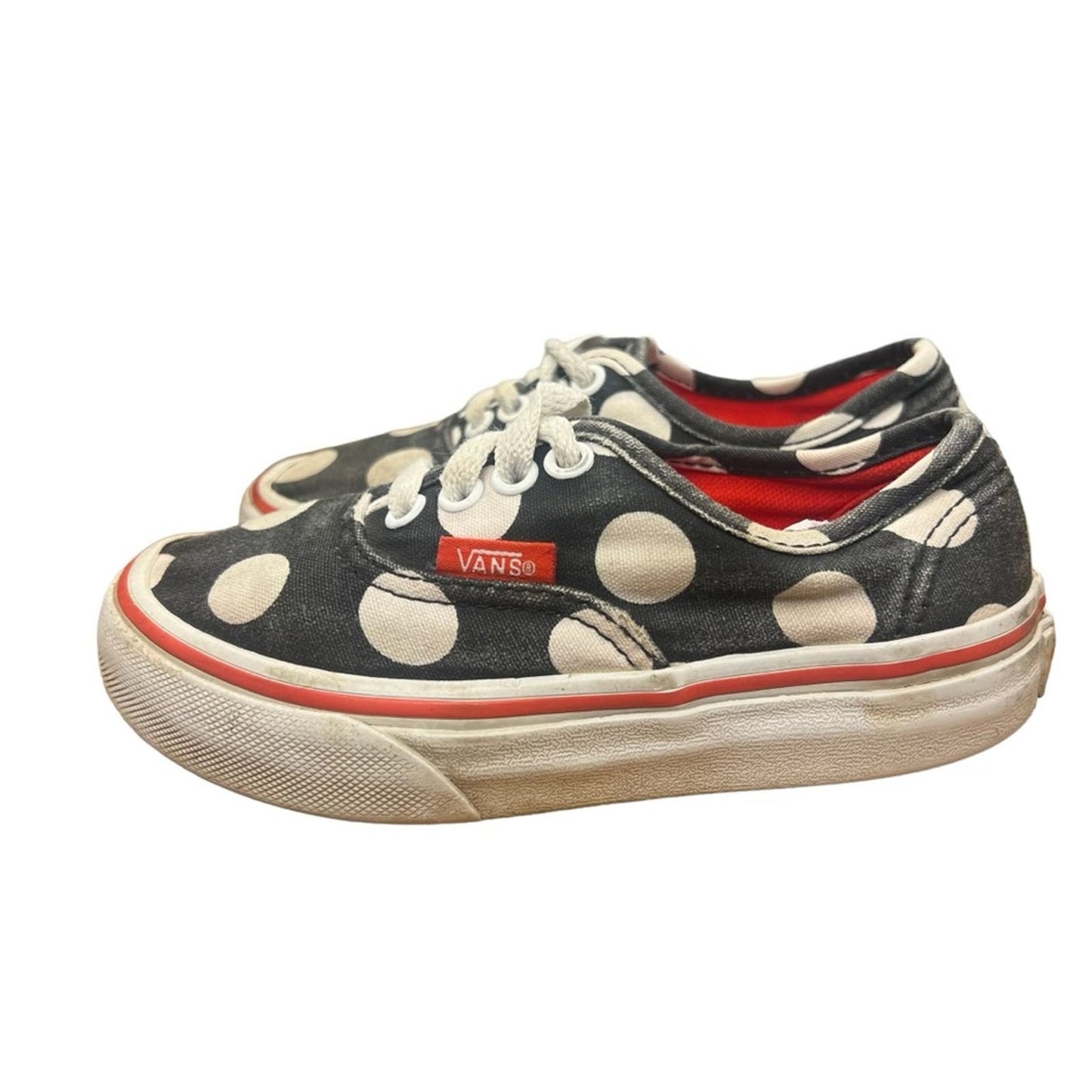 Vans Authentic Kids Polka Dot Low Top Lace Up Skate Shoe/ Sneakers Kids Size 11