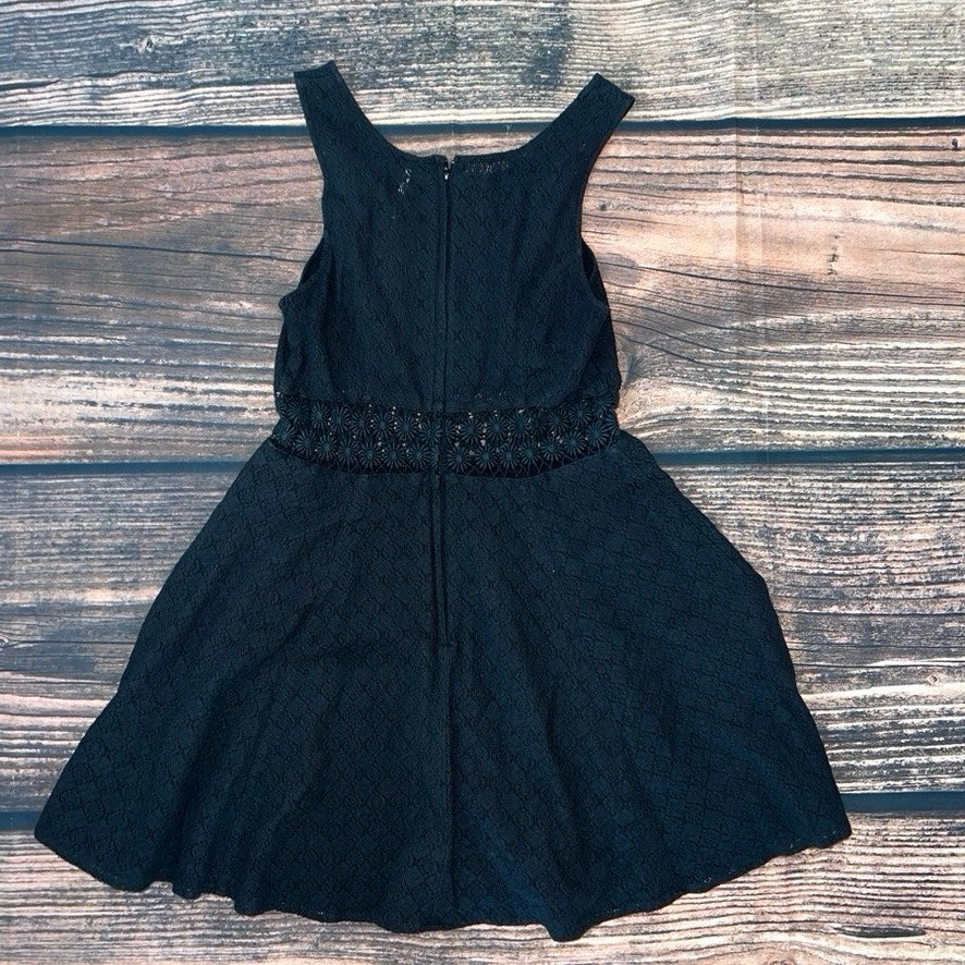 Free People Women's Black Lace Fit & Flare Dress Size 8 Party Cocktail