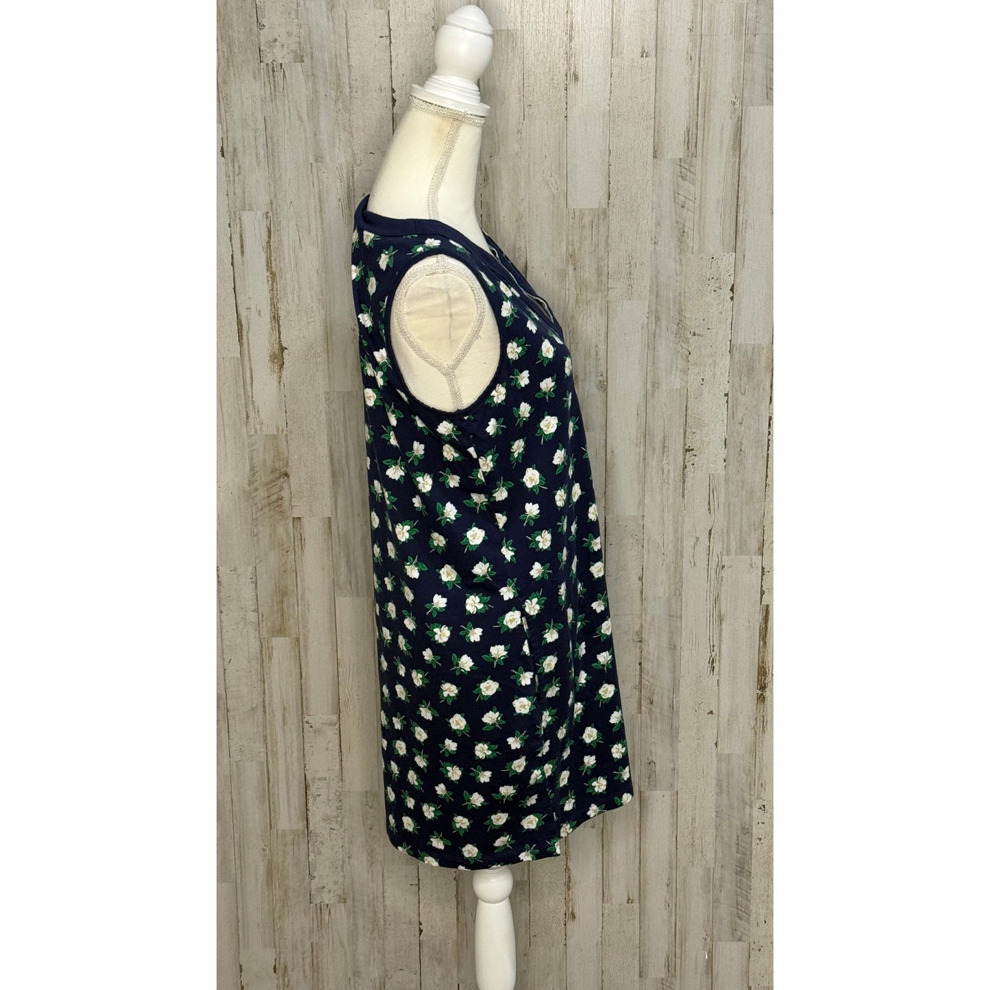 Draper James x Lands' End Blue Floral Shift Dress Petites Size Medium
