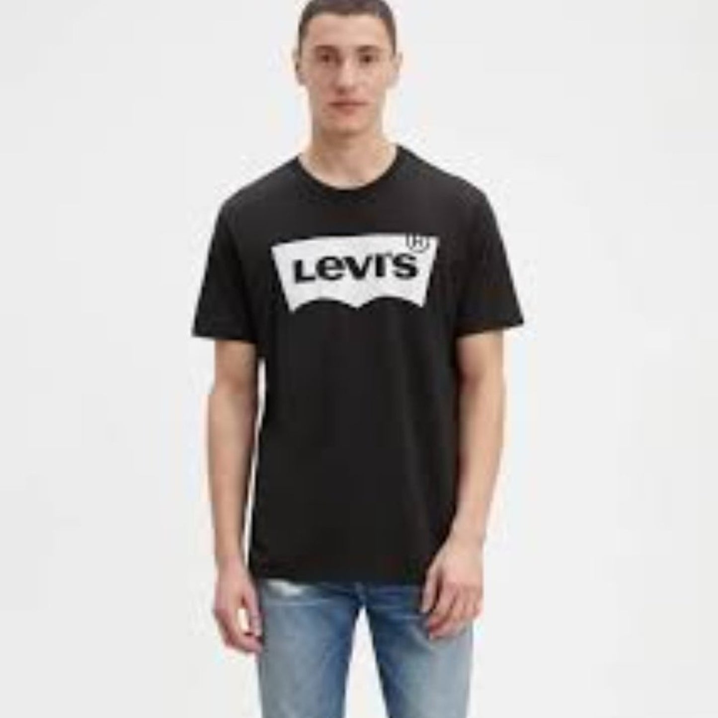 Levi's T-Shirt Mens Size Small Black Graphic Logo Short Sleeve Crew Neck