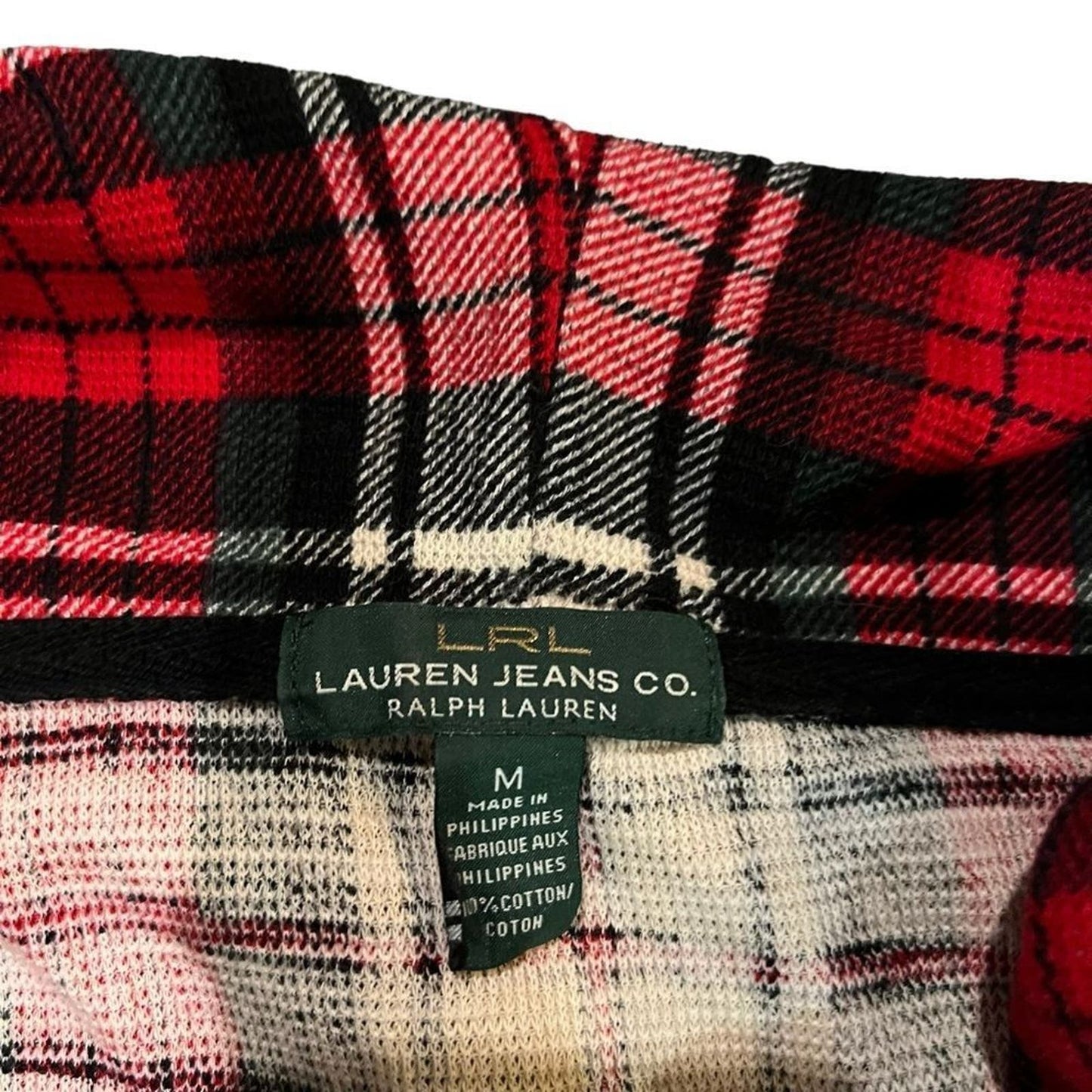 Lauren Jeans Co. Ralph Lauren Red Plaid Holiday Cowl neck Blouse