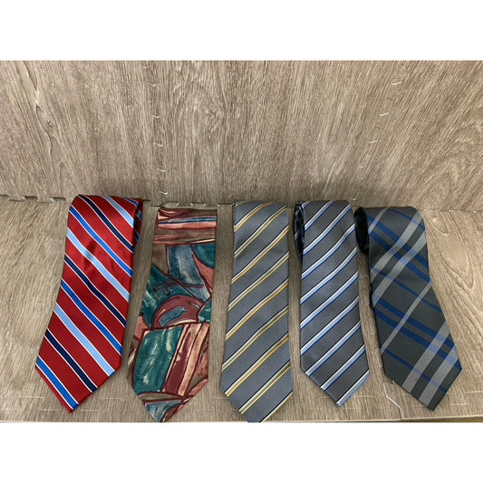 Saddlebred Men's Designer Striped Tie Set Multicolor 5 Piece Collection