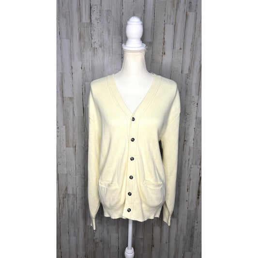 Bay Hill Classics Women's Large Ivory Cardigan Sweater Long Sleeve Button-Up