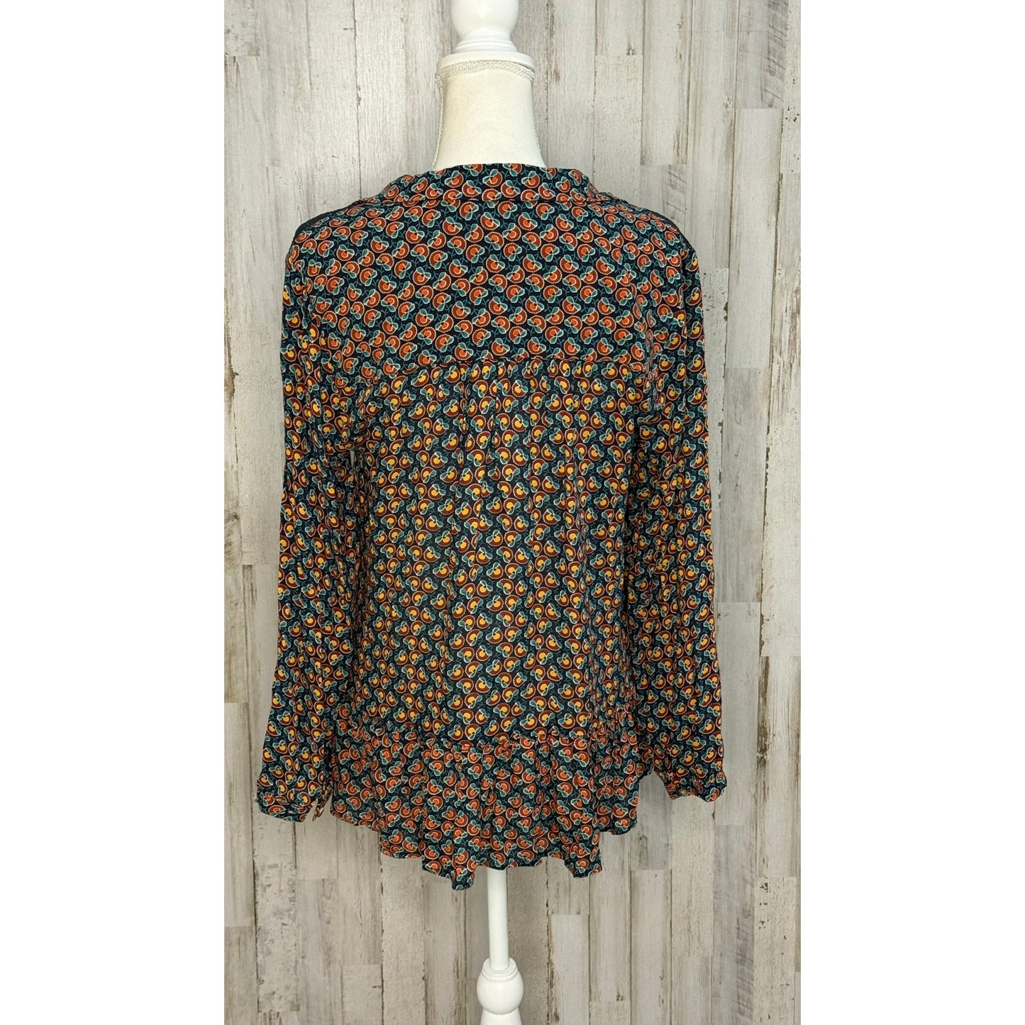 Maeve by Anthropologie Floral Peasant Blouse V-Neck Tunic Size 6