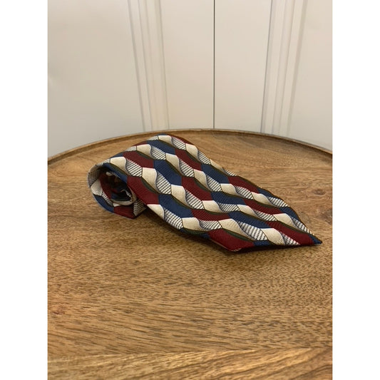 Oscar de la Renta Men's Geometric Silk Necktie Multicolor