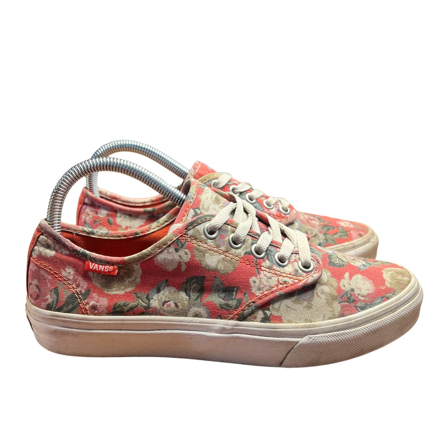 VANS Authentic Low Top Lace-up Pink/Multicolor Floral Sneakers Women's Size 8