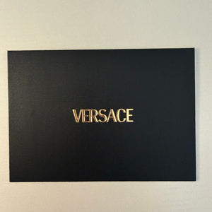 Versace Gift Envelope Packaging Sleeve Black Textured Raised Gold Logo 6x4