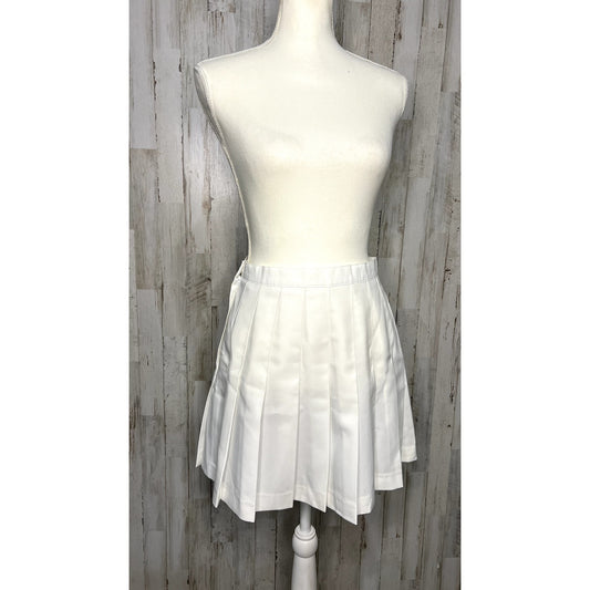 Vintage Reebok Women's White Pleated Tennis Skirt Size 10 High Waist Casual