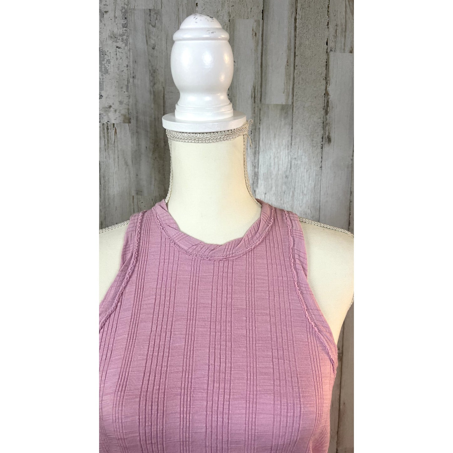 Anthropologie Pilcro Women's Medium Pink Ribbed Tank Top Sleeveless Racerback