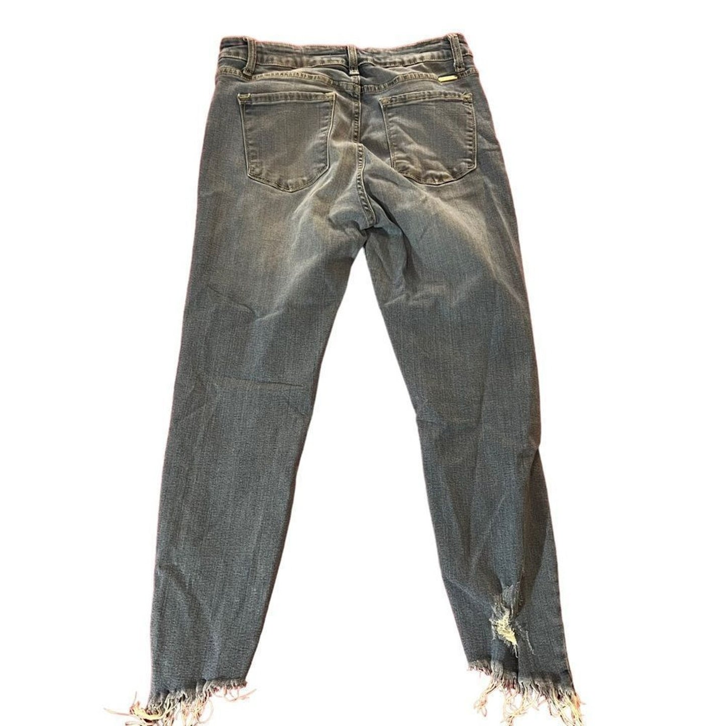 KanCan Skinny Jeans Womens Size 29 Gray Wash Distressed Frayed Hem Stretch