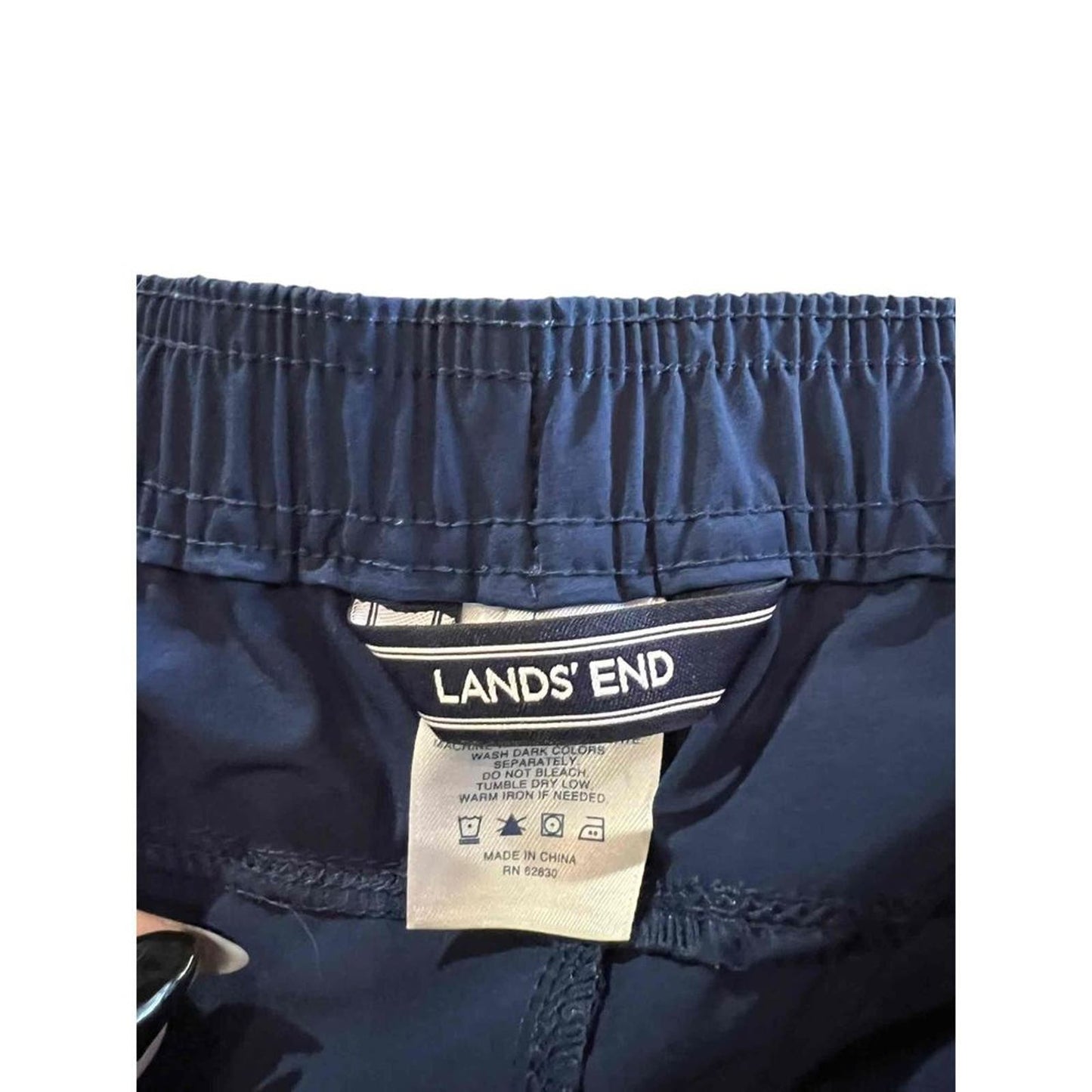 Lands' End Women's Athletic Knit Elastic Waistband Drawstring Shorts Size 18