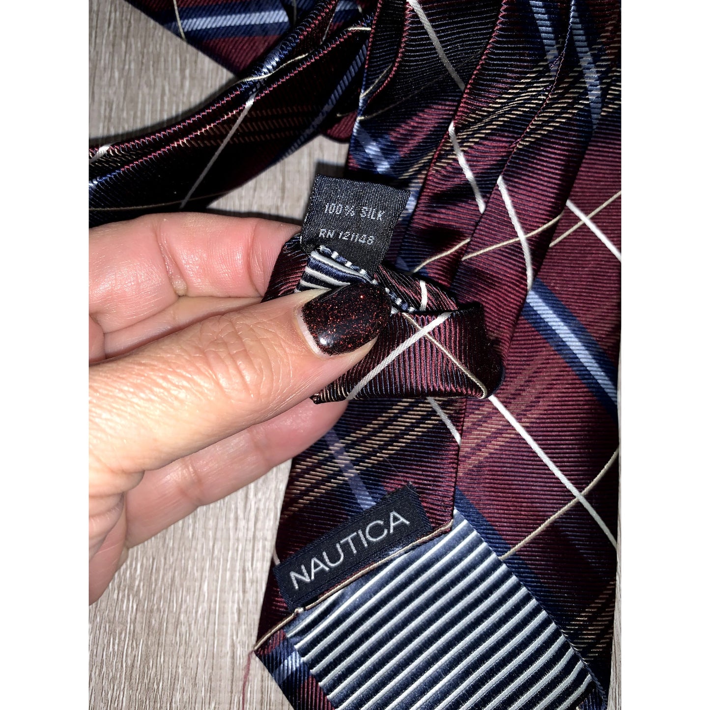 Nautica Men's Silk Tie Set 3pc Geometric Multicolor Classic Length