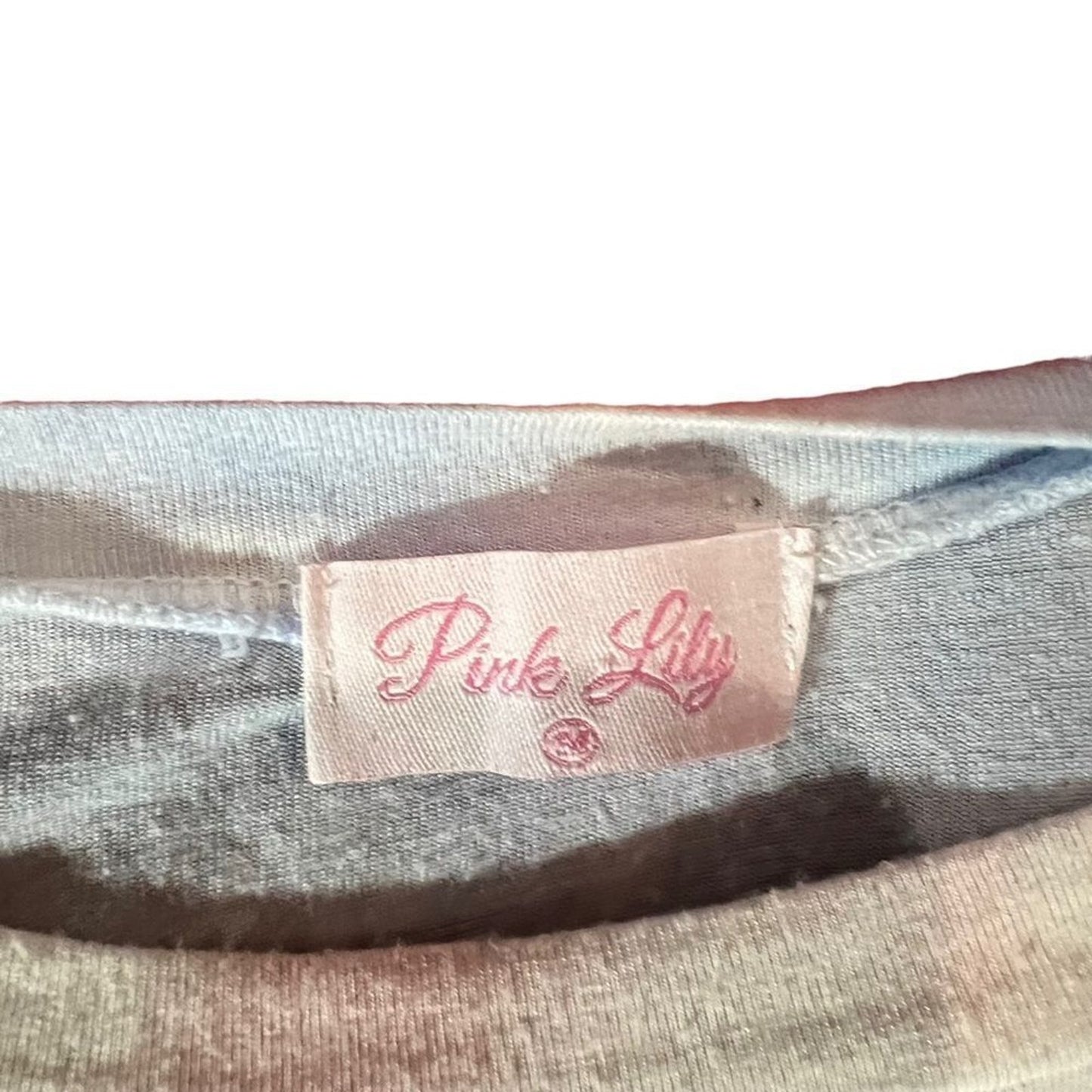 Pink Lily T-Shirt Womens Size Medium Pastel Tie-Dye Striped Crewneck Short