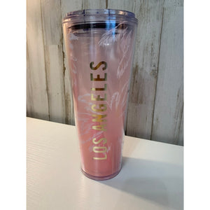 Starbucks Los Angeles LA Pink Palm Trees Tumbler Venti 24oz