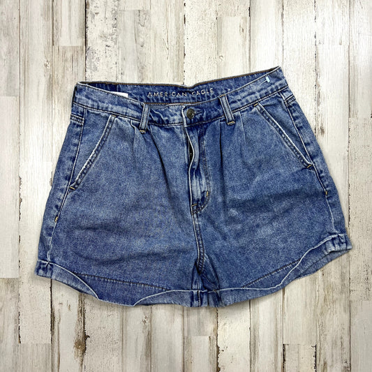 American Eagle Women's High Rise Mom Shorts Size 6 Blue Denim Cuffed Hem Casual