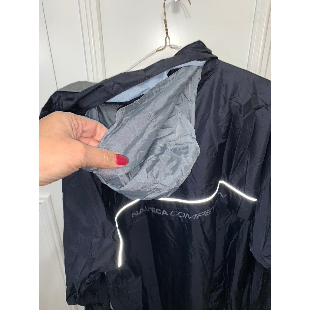 Nautica Competition Men's Black Windbreaker Jacket Size Large Casual