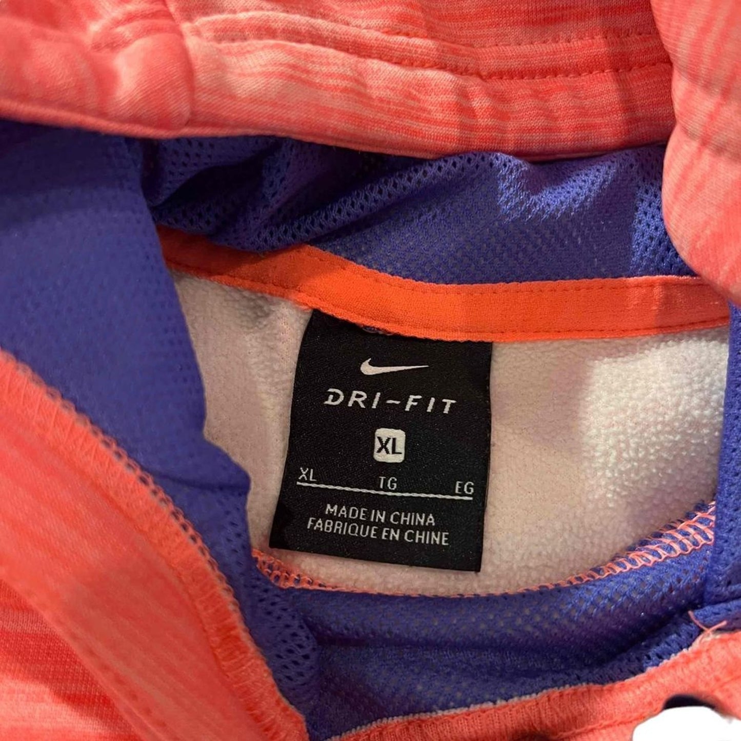 Nike Dri-FIT Hoodie Girls XL Pink Pullover Swoosh Logo Long Sleeve