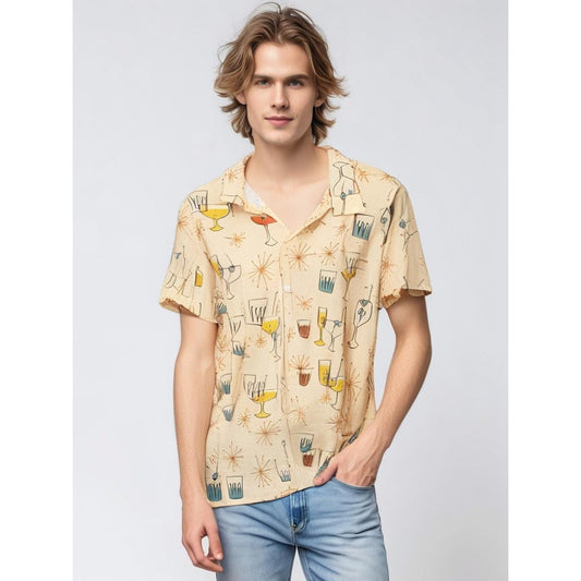 Hawalili Men's 3XL Hawaiian Shirt Mid Century Modern Print Casual