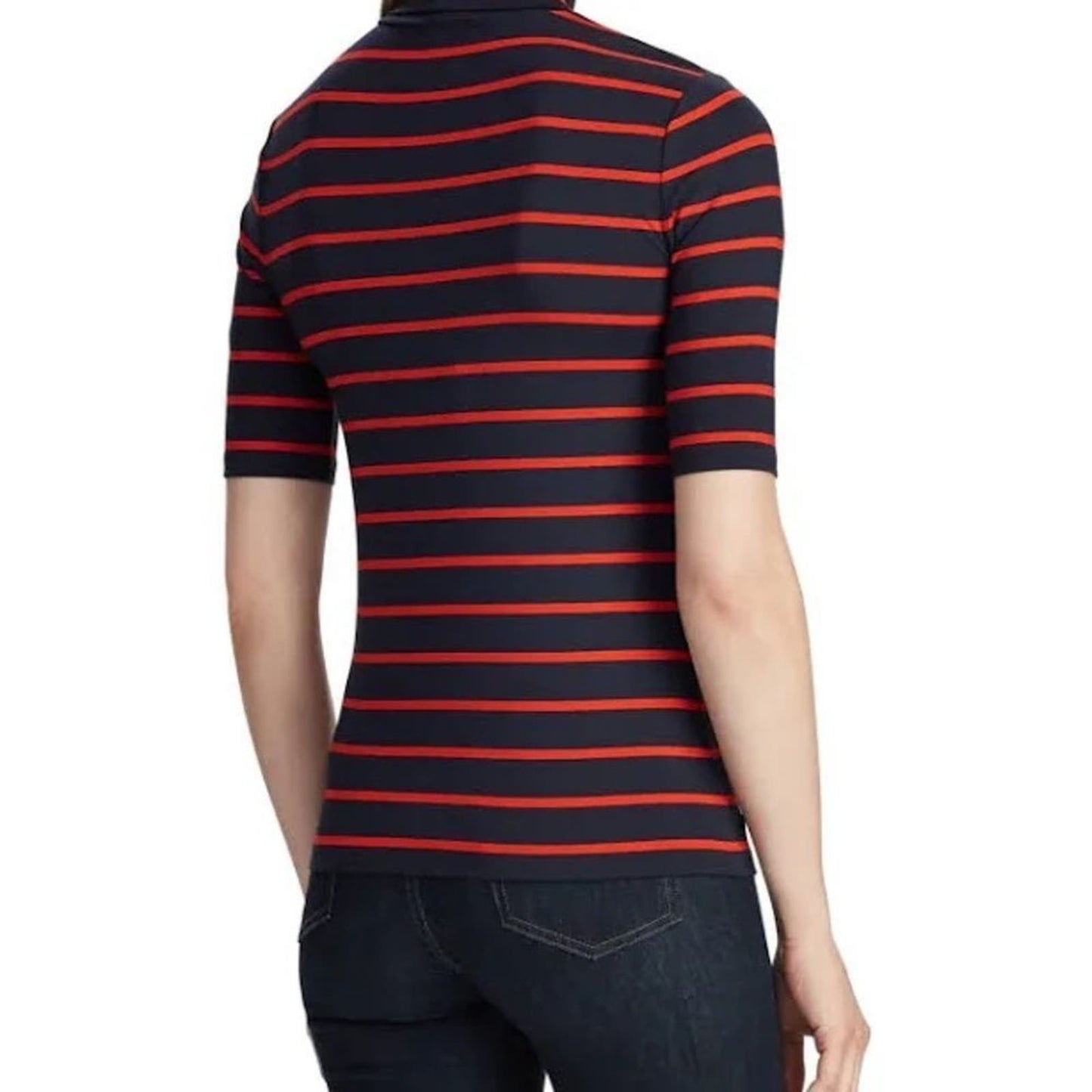 Lauren Women's Ralph Lauren Striped Turtleneck Top Size Large