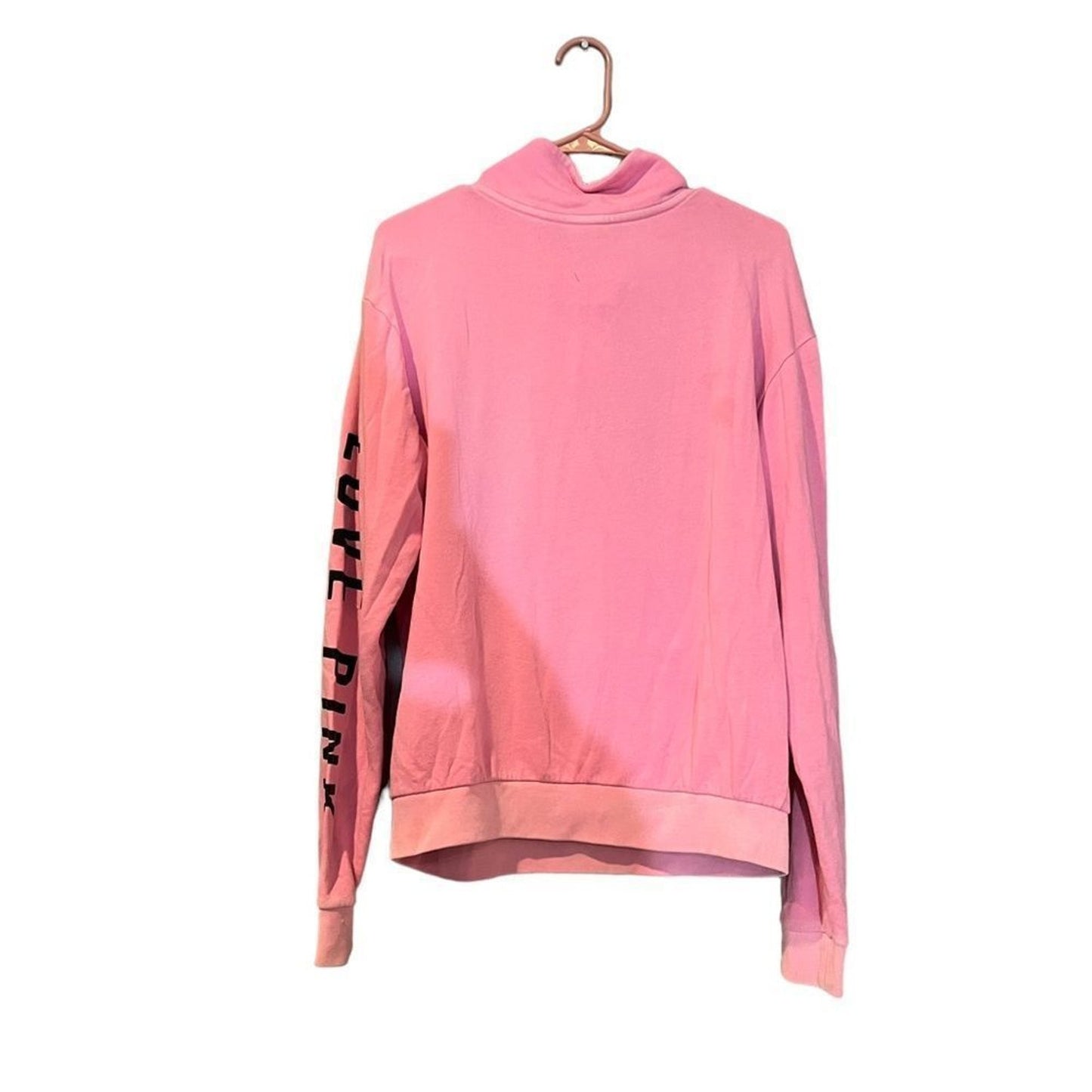 PINK Victoria's Secret Pullover Sweatshirt Womens Size Small Pink 1/4 Zip Logo