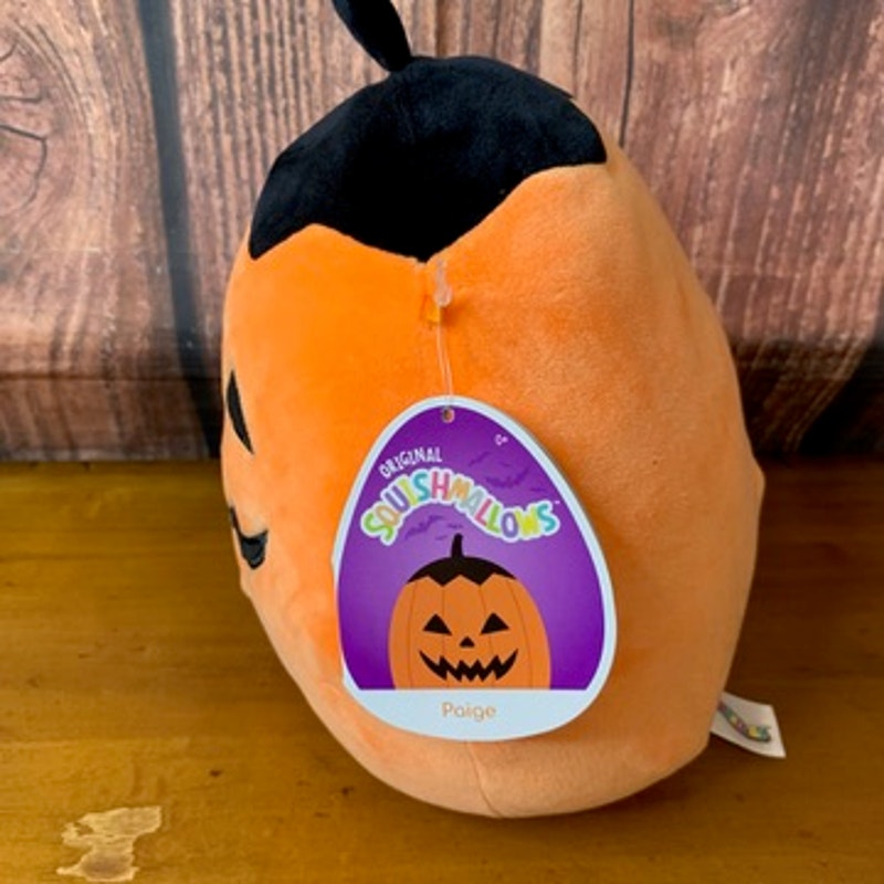 NWT Squishmallows Paige Pumpkin Jack-O-Lantern Plush 7 in w/ Tag