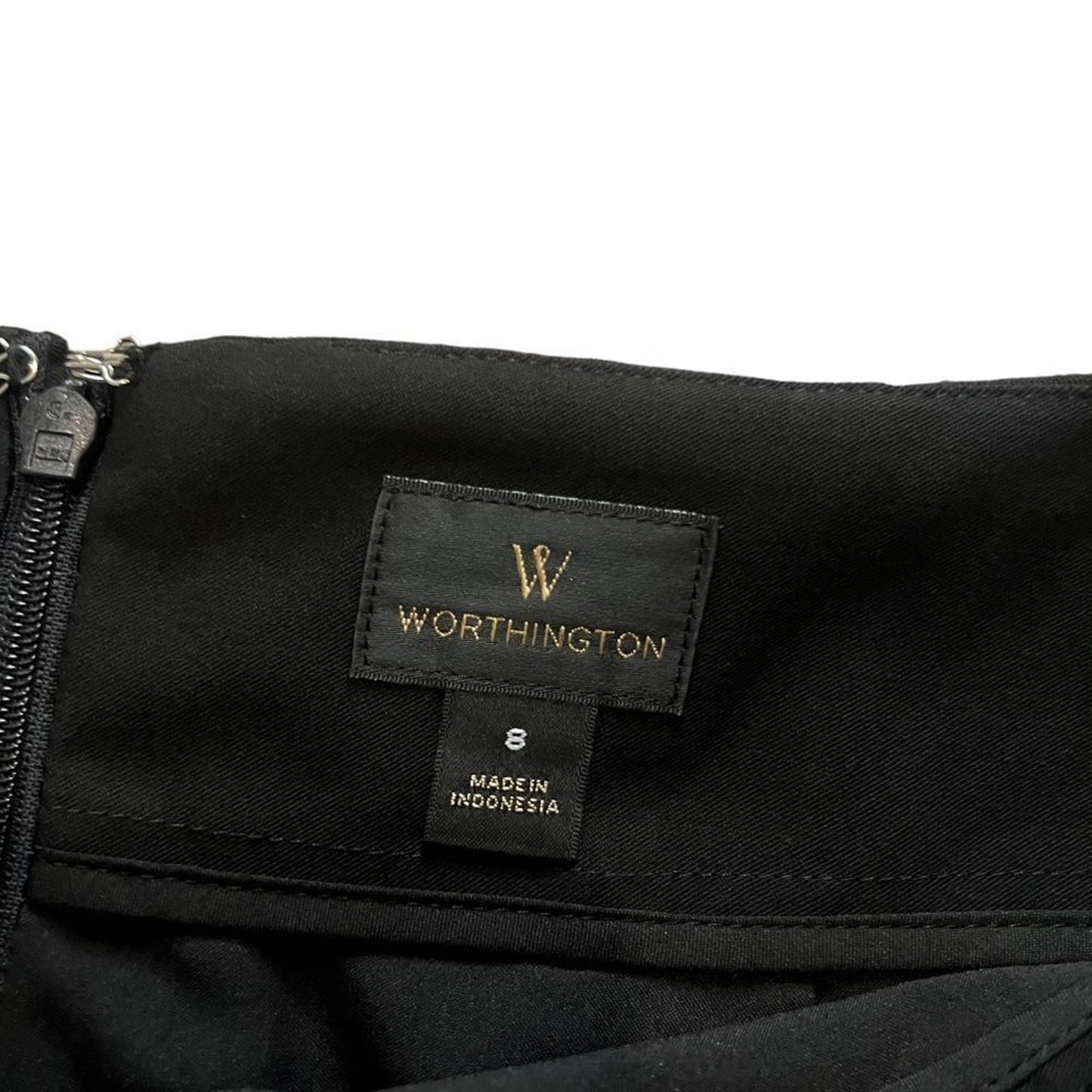 NWT Worthington Skirt Womens Size 8 Black Straight Pencil Knee Length Back Zip