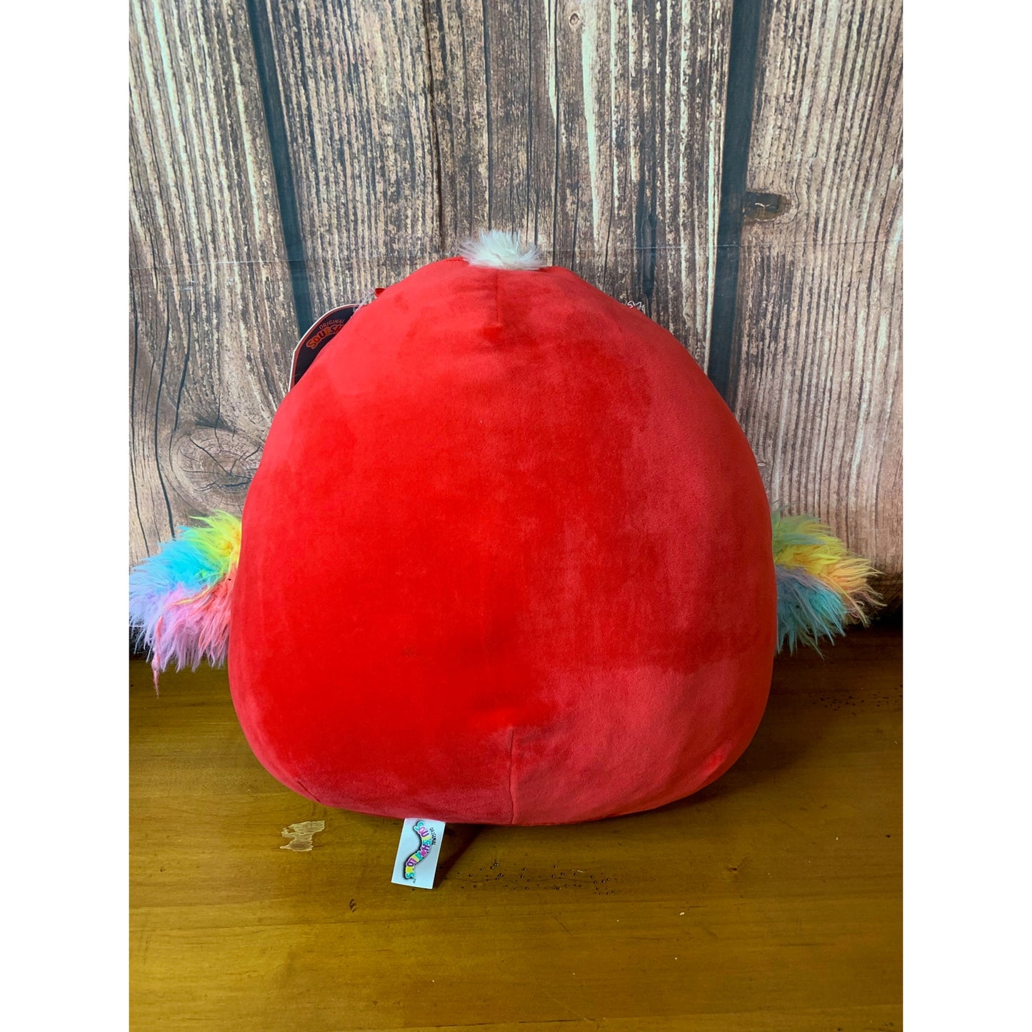 NWT Squishmallows Paco the Parrot Plush Red Rainbow Wings 16 in