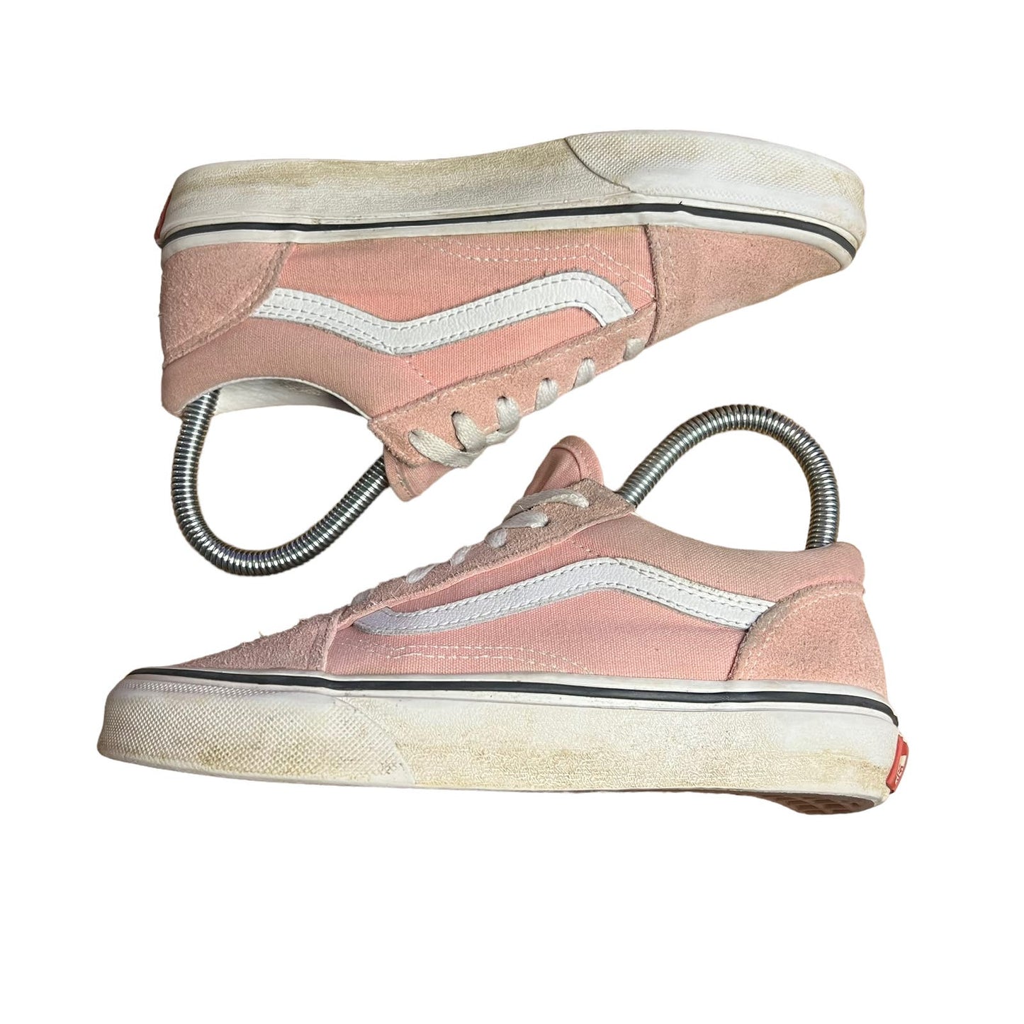 Vans Old Skool Pink Suede Lace-Up Skate Shoes Sneakers Kids Size 2.0