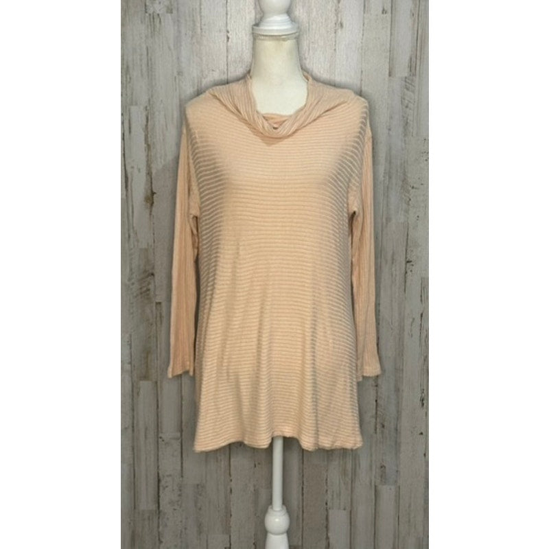 We The Free Women's Peach Ribbed Long Sleeve Tunic Sweater Top Medium